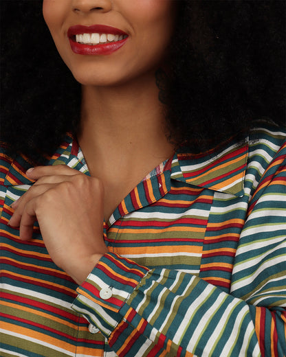 Camisa Transpa -  Listras Coloridas