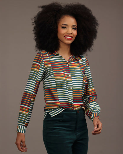 Camisa Transpa -  Listras Coloridas