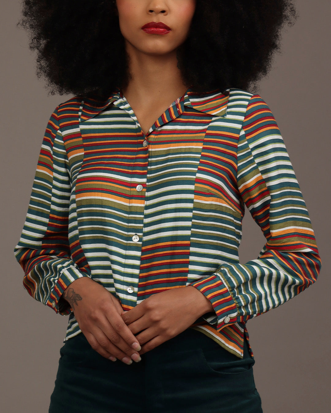 Camisa Transpa -  Listras Coloridas