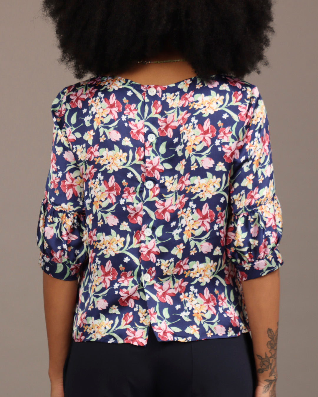 Blusa Emília - Floral Azul