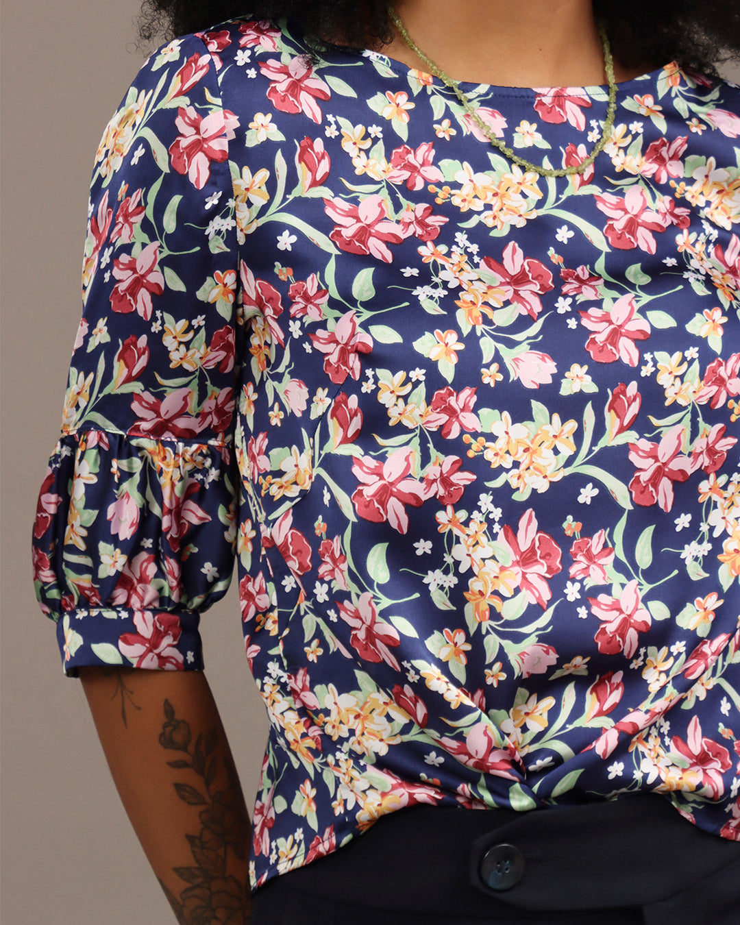 Blusa Emília - Floral Azul