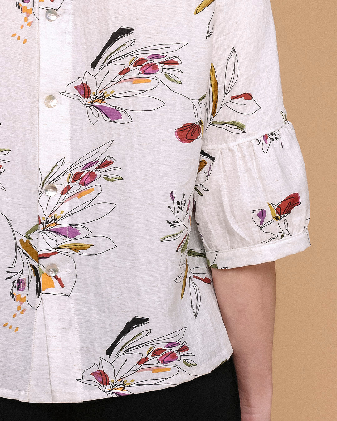 Blusa Emília - Floral Off White