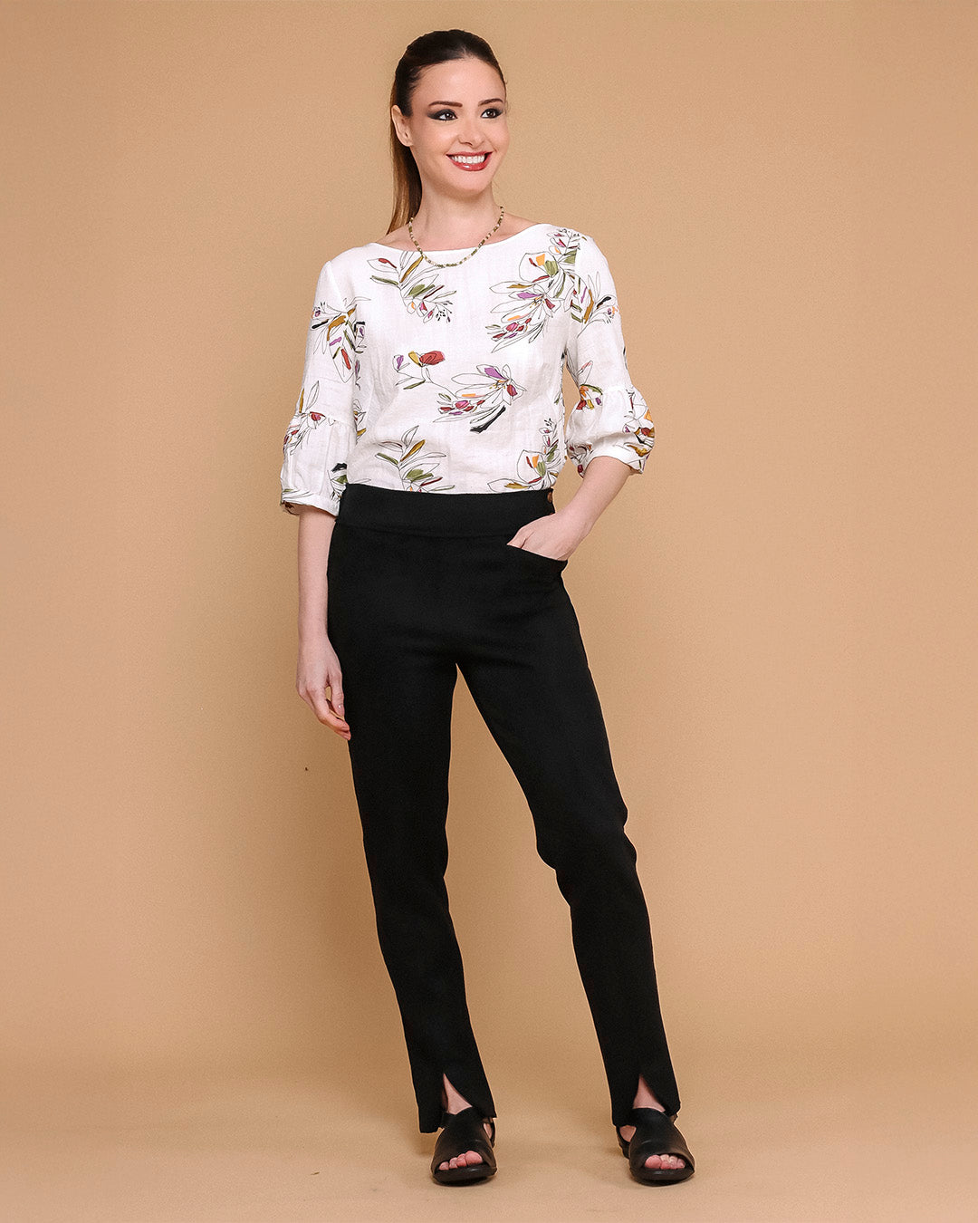 Blusa Emília - Floral Off White
