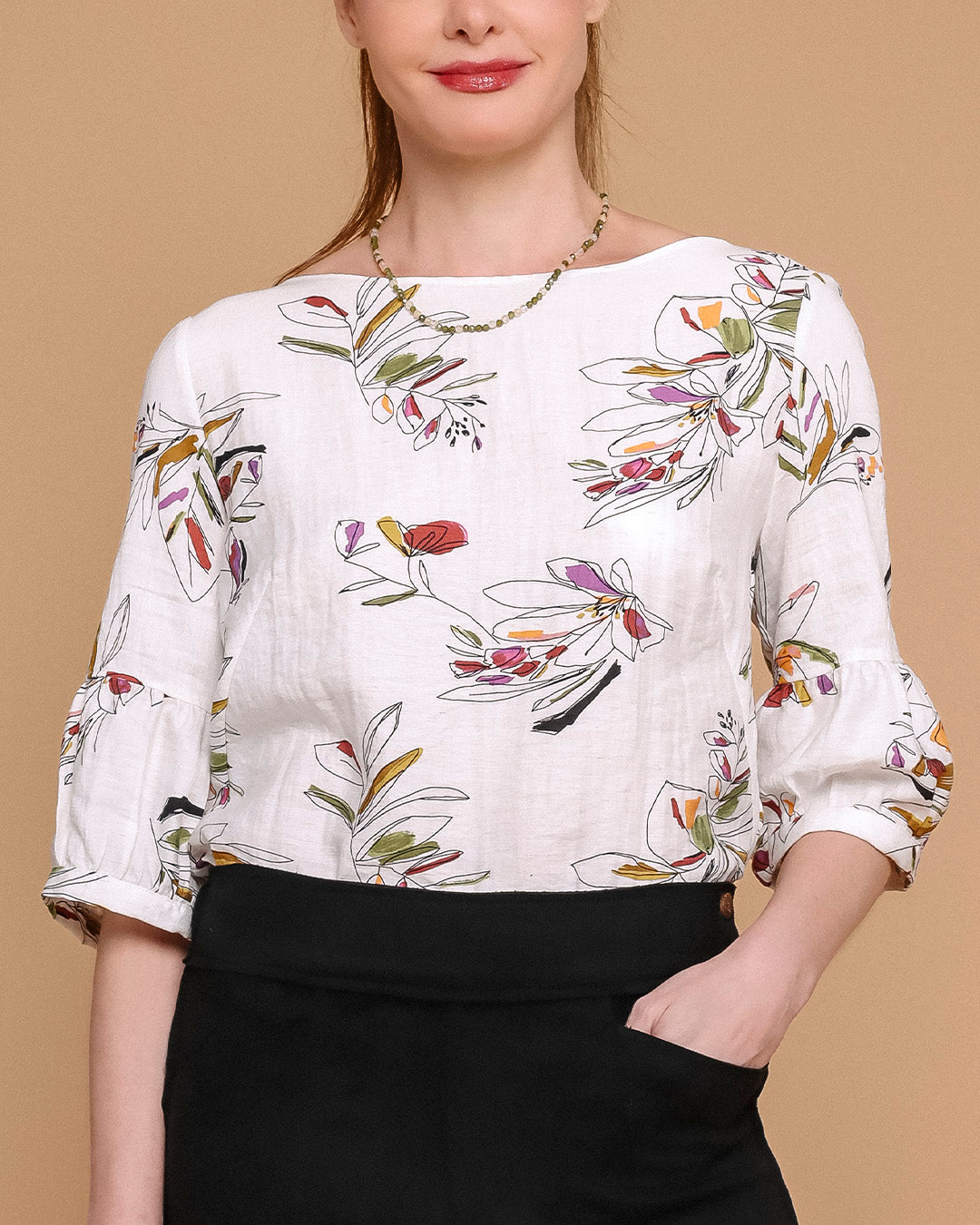 Blusa Emília - Floral Off White