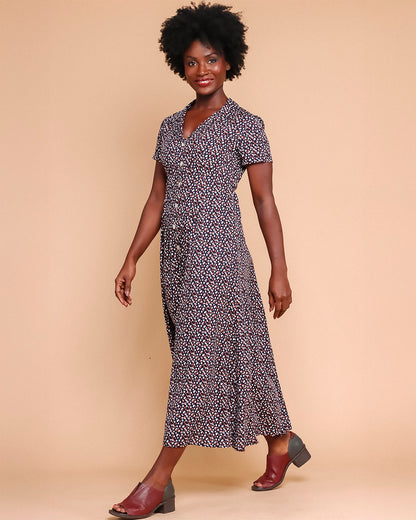 Vestido Gaúcho - Poá Azul